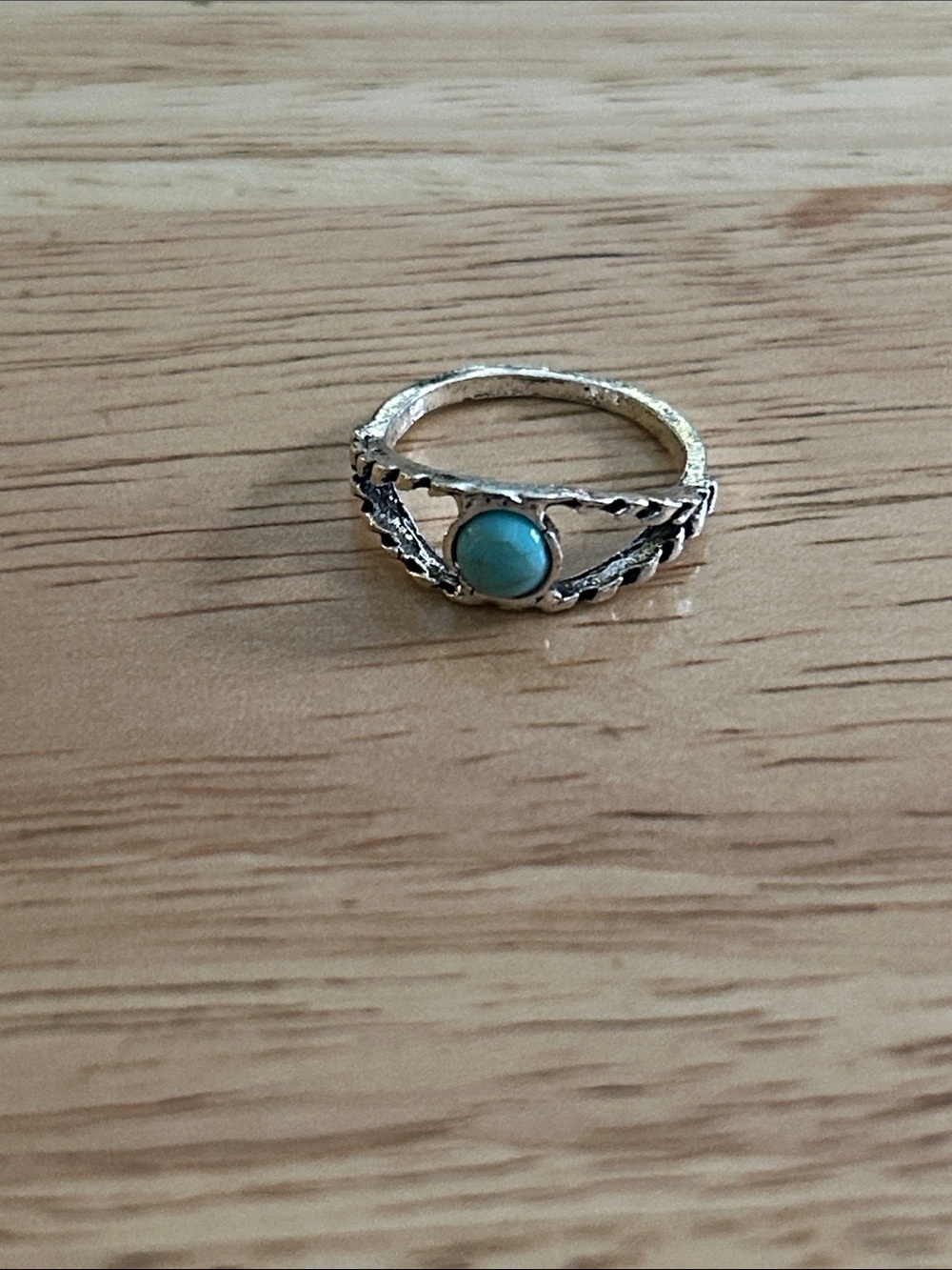 Turquoise Stone Accent Silver Ring - Women Jewelry